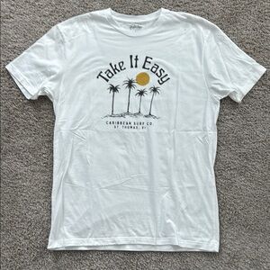 St Thomas Cotton Tee with Palm Trees and Sun